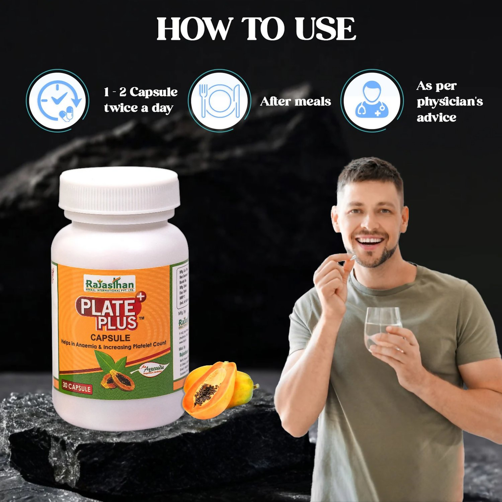 Rajasthan Herbals Plate Plus Capsules | Grocsy