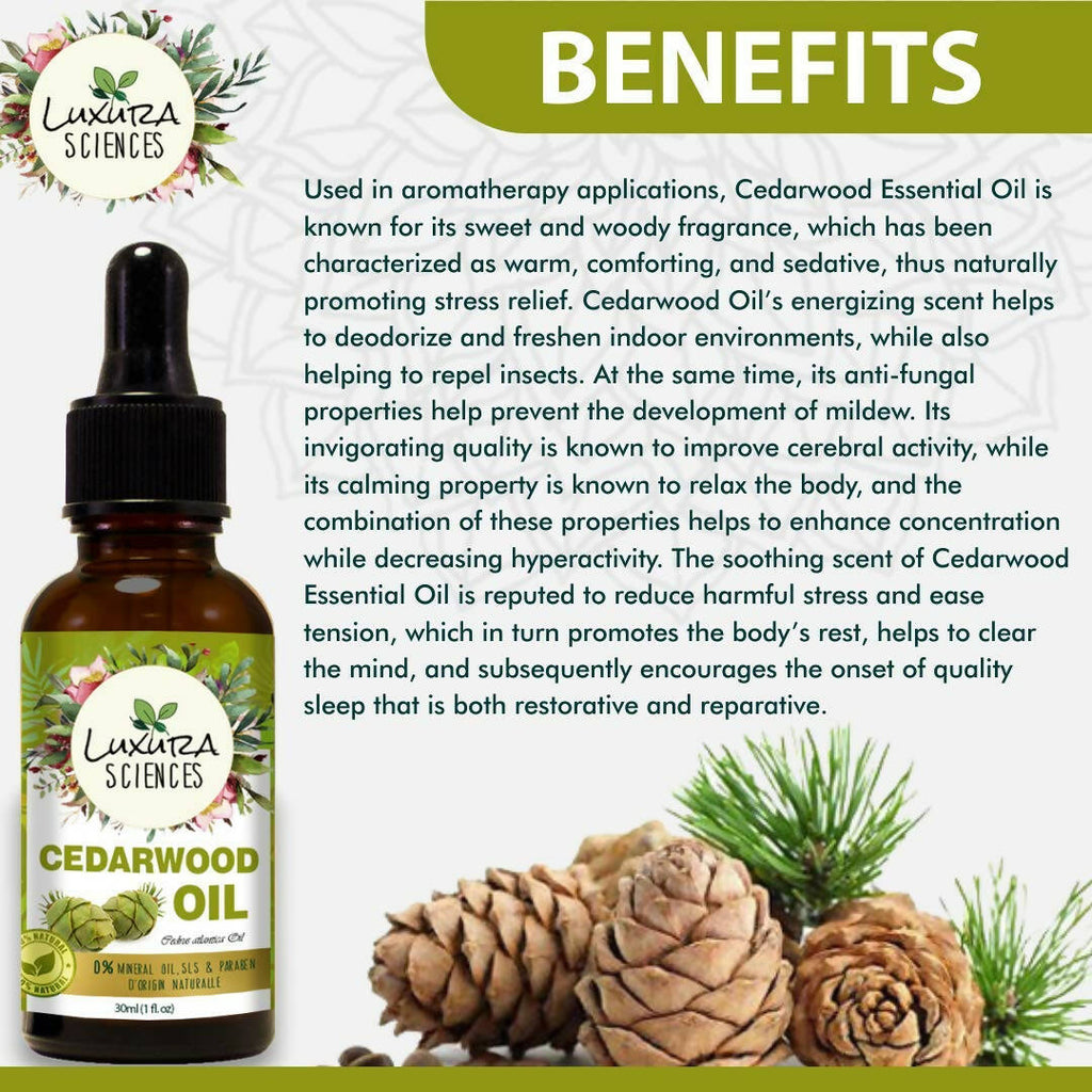 Luxura Sciences Organic Cedarwood Essential Oil | Grocsy