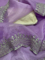 Vamsee Shirovastra Purple Organza Saree | Grocsy