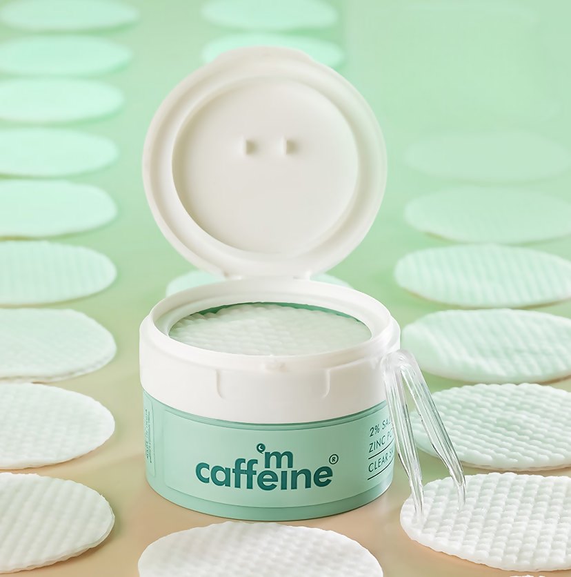 mCaffeine 2% Salicylic Acid Serum Clear Skin Acne Pads - Acne & Oil Control with Matcha Tea | Grocsy