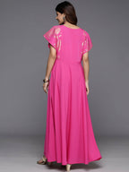 Ahalyaa Women's Traditional wear Dress - Pink | Grocsy