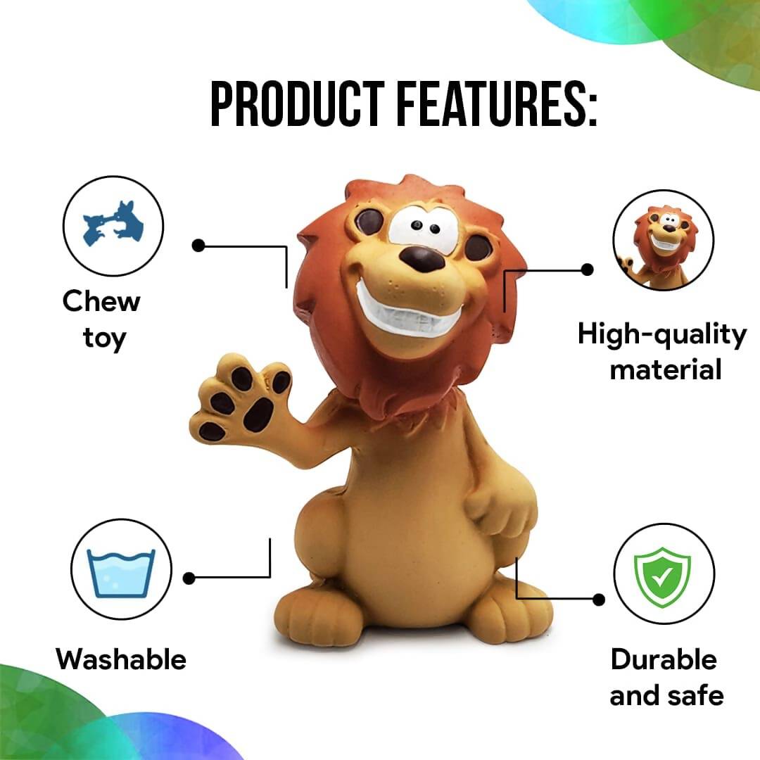 Goofy Tails Latex Dog Toys Lion | Grocsy