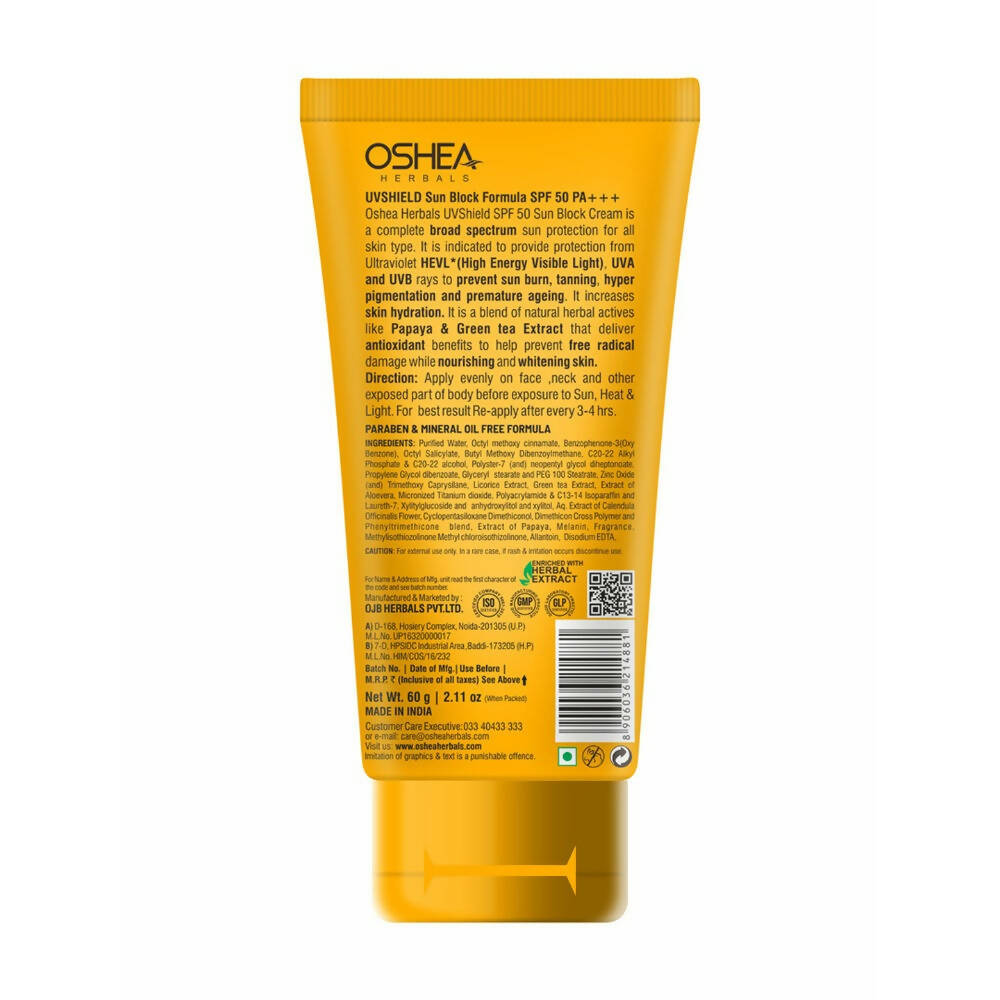 Oshea Herbals UV Shield Sun Block Formula SPF 50 PA+++ | Grocsy