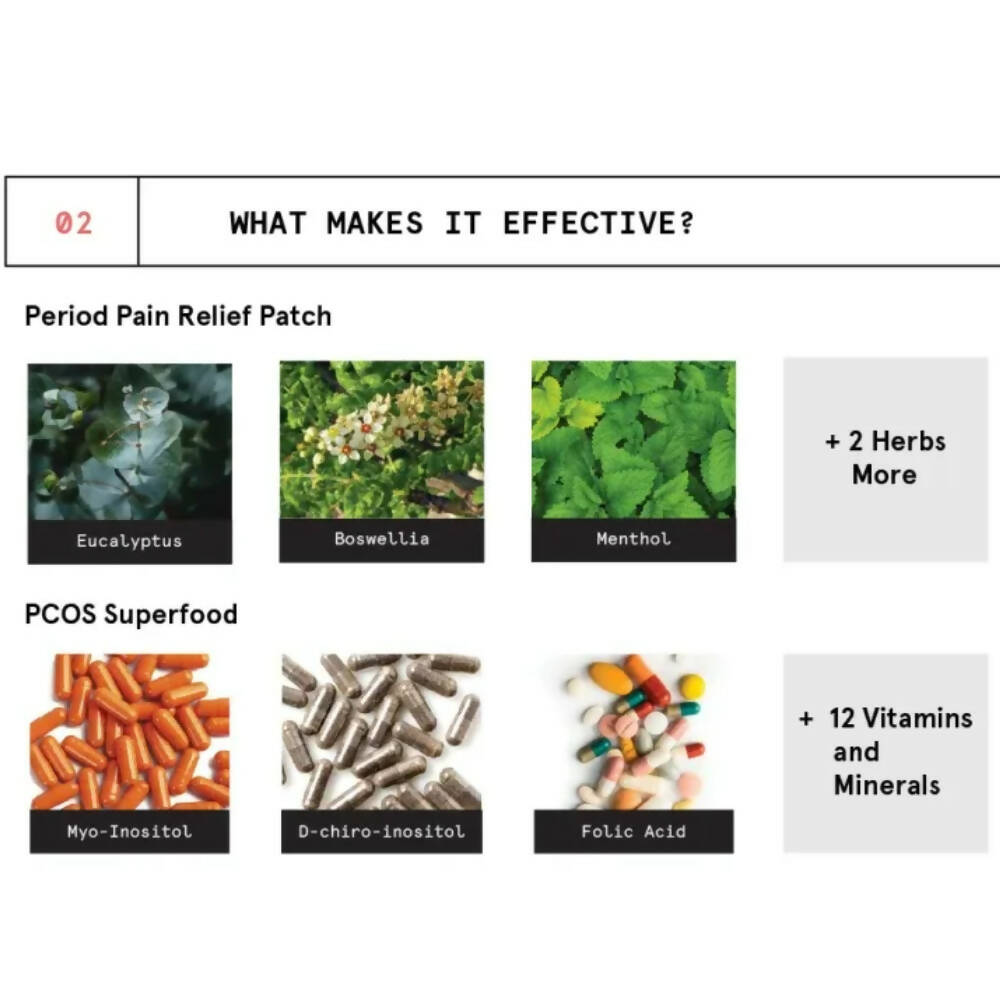 BeBodywise PCOS Superfood & Period Pain Relief Patch | Grocsy