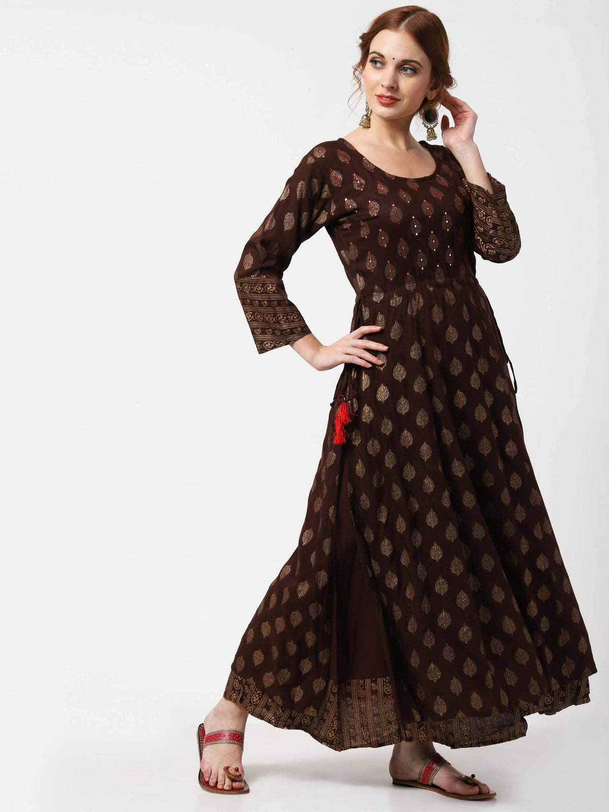 Cheera Double Layer Anarkali Dress | Grocsy