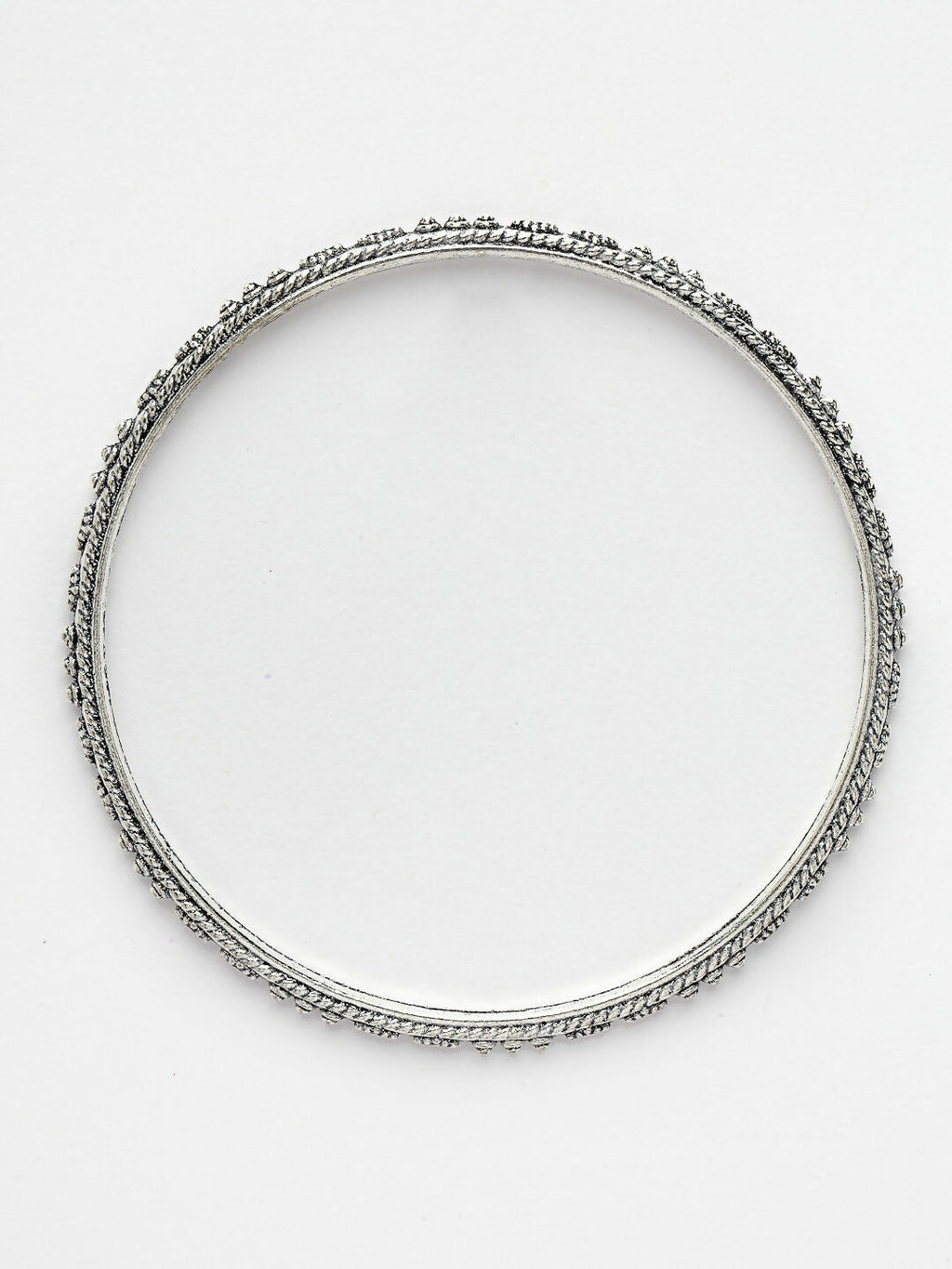 NVR Women's Set of 8 Silver-Toned German Silver Oxidised Bangles | Grocsy