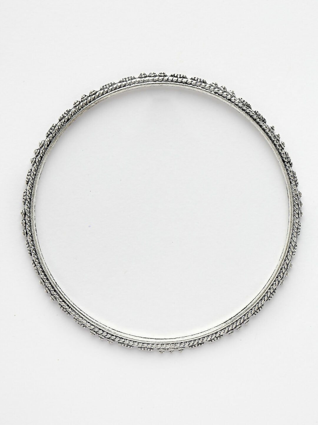 NVR Women's Set of 8 Silver-Toned German Silver Oxidised Bangles | Grocsy