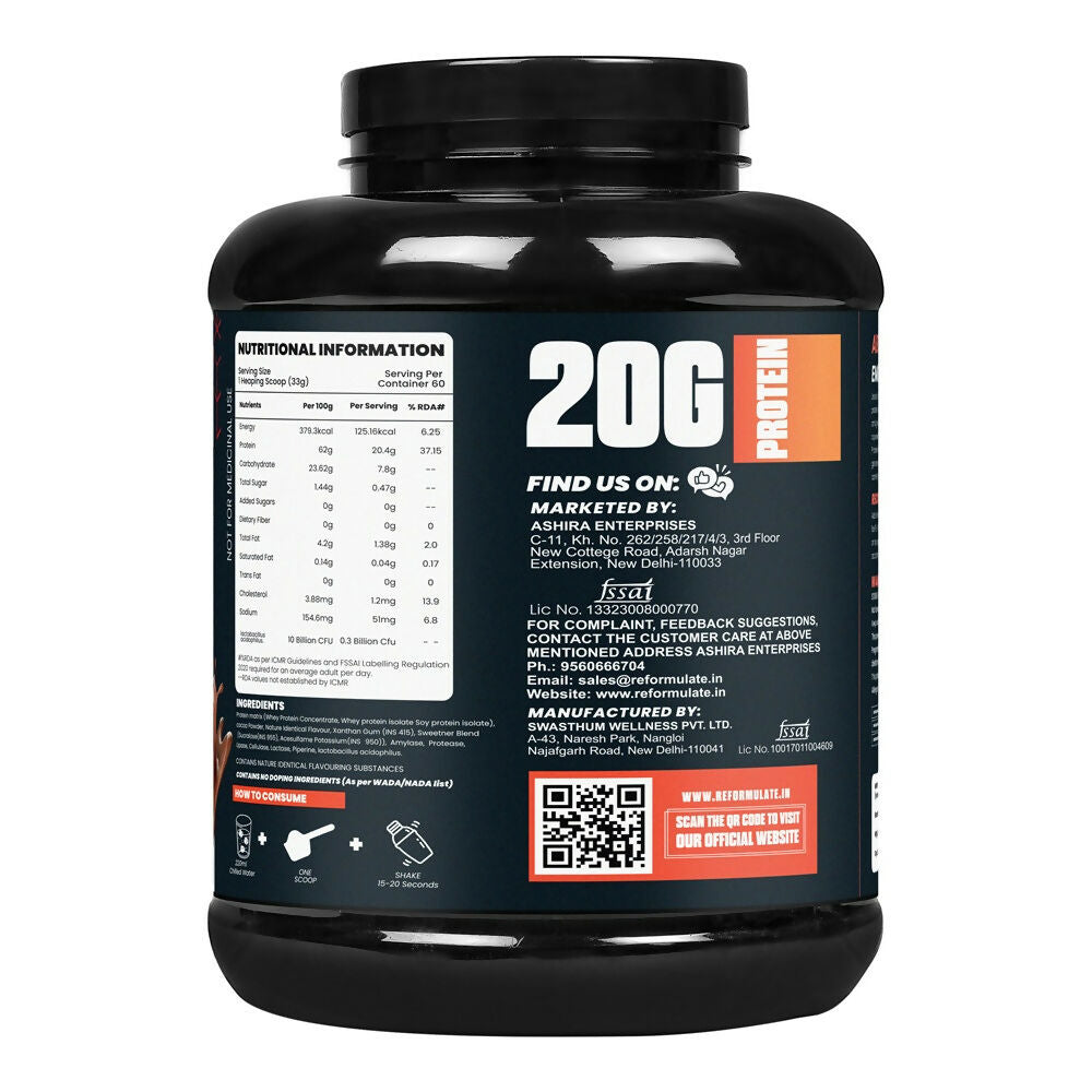 Reformulate Emerge I Whey Protein I Your Daily Meal Replacement Formula I 20 G I Protein I 5.1 G Bcaa's I 10 G Eaa's - Chocolate | Grocsy
