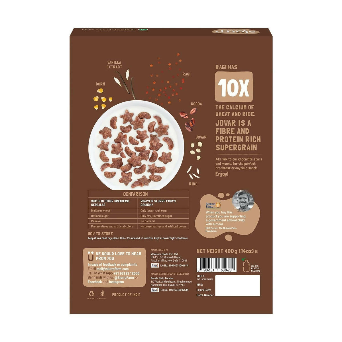 Slurrp Farm Choco Crunch Chocolate Cereal | Grocsy