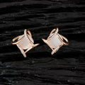 Joban Fashion Women Brass Golden White Ad Earrings | Grocsy