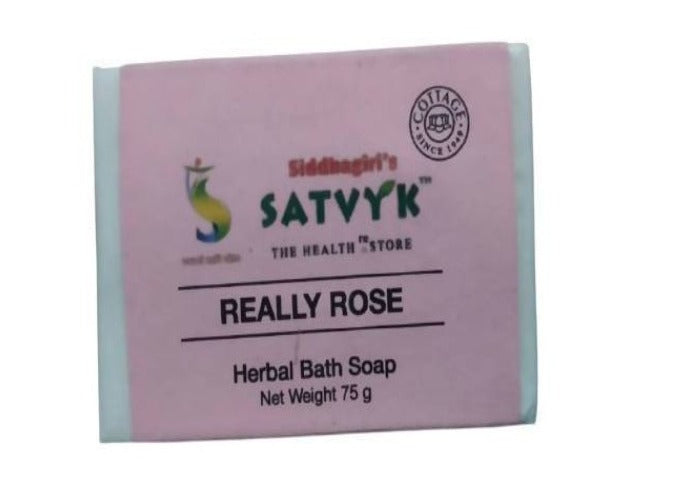 Siddhagiri's Satvyk Really Rose Herbal Bath Soap | Grocsy
