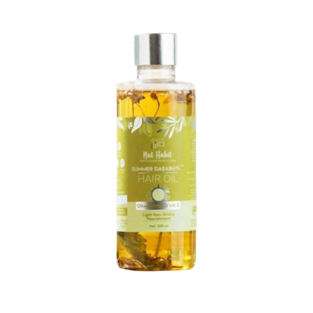 Nat Habit Olive Almond Vit-E Summer Hair Oil | Grocsy