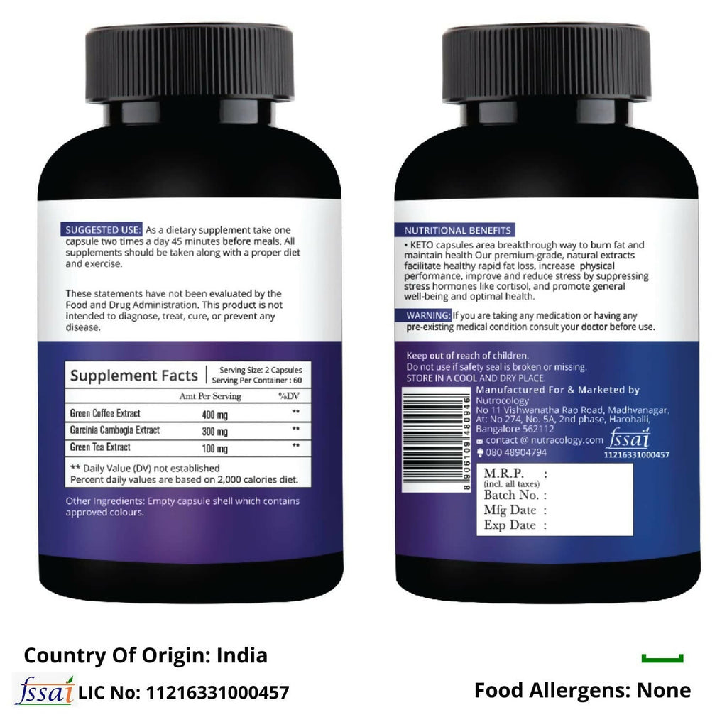 Nutracology Keto Capsules For Weight Loss Capsules | Grocsy