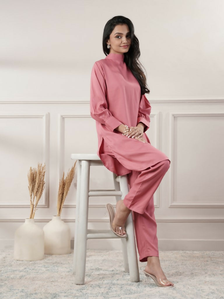 Joban Fashion Women's Rayon Peach Co-Ord Set | Grocsy