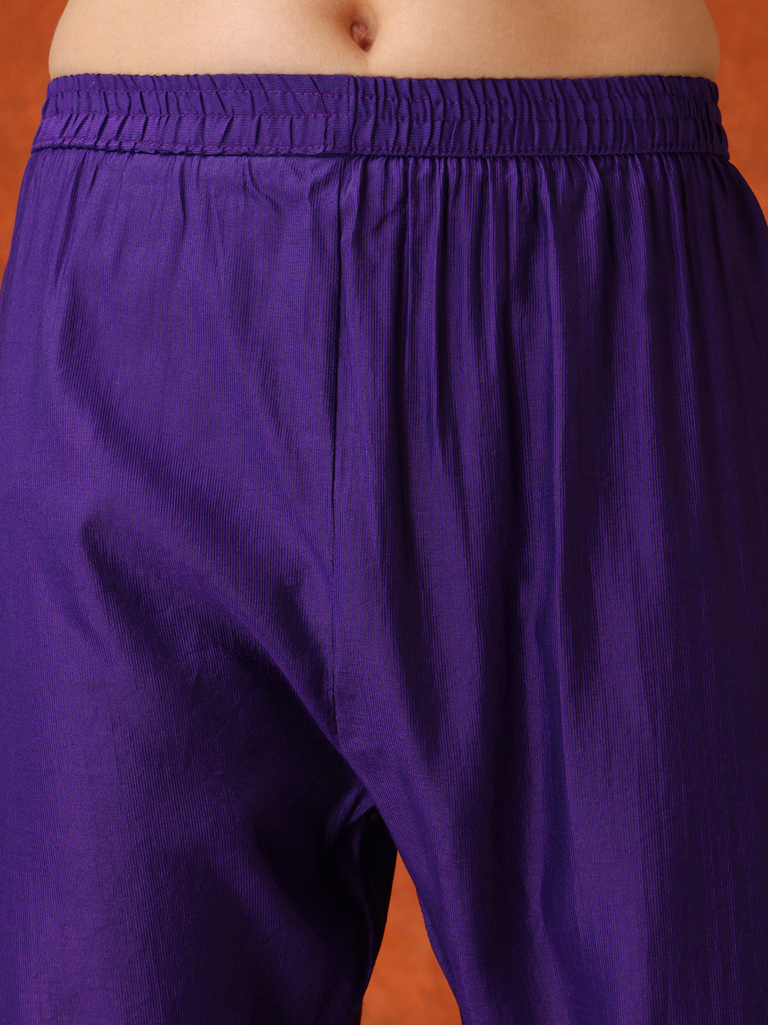 Sequin & Thread Embroidered Kurta With Pant & Embroidered Dupatta, Purple - Hiral Fashion | Grocsy