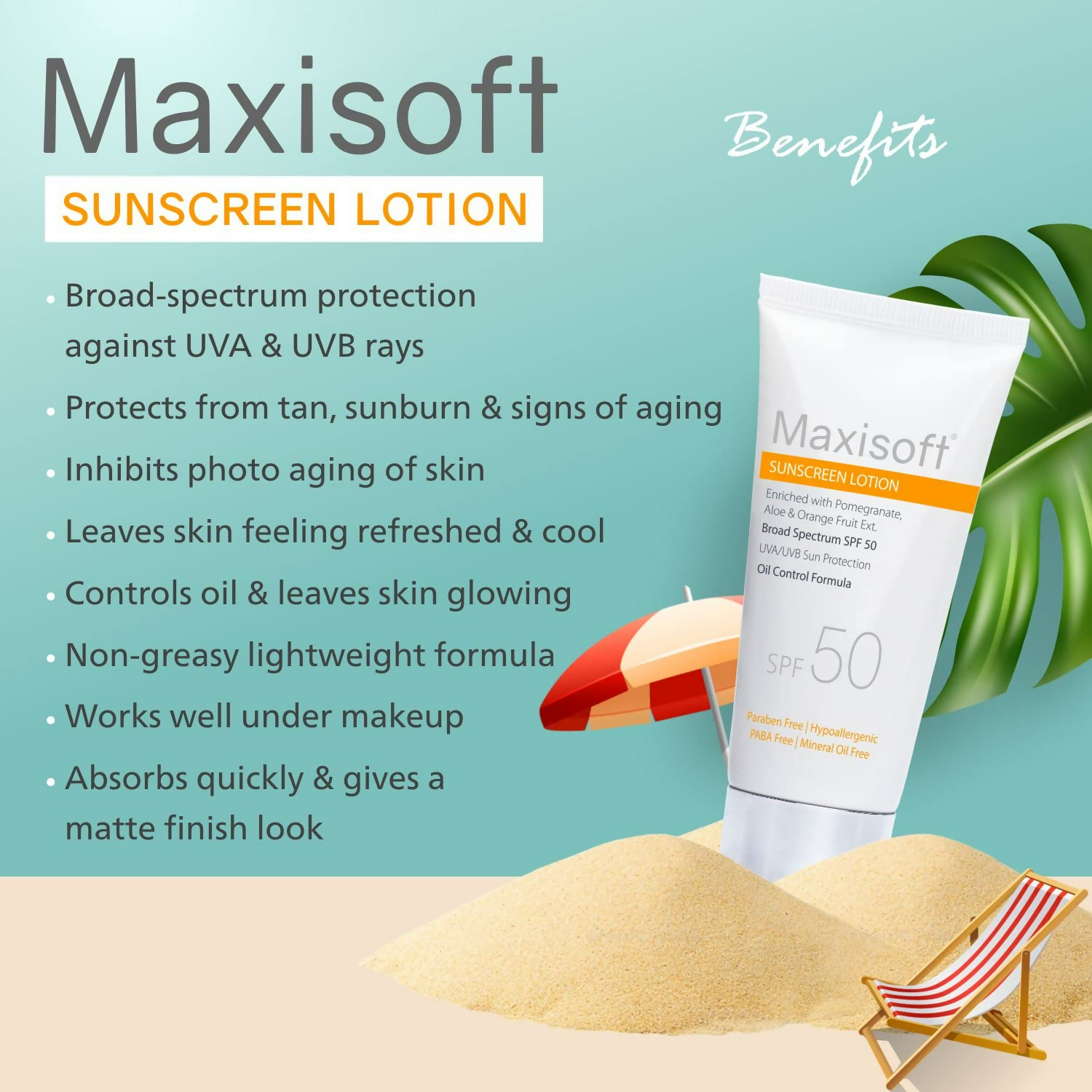 Maxisoft Sunscreen Lotion SPF 50 | Grocsy