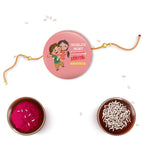 Indianvibez Annoying Brother Metal Rakhi with Fridge Magnet - Kids Rakhi | Grocsy