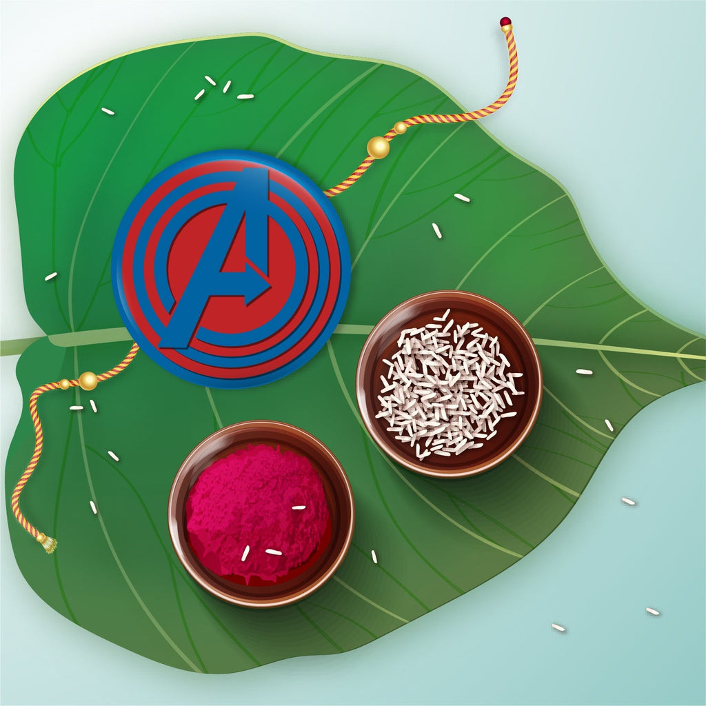 Indianvibez Avengers Metal Rakhi with Fridge Magnet - Kids Rakhi | Grocsy
