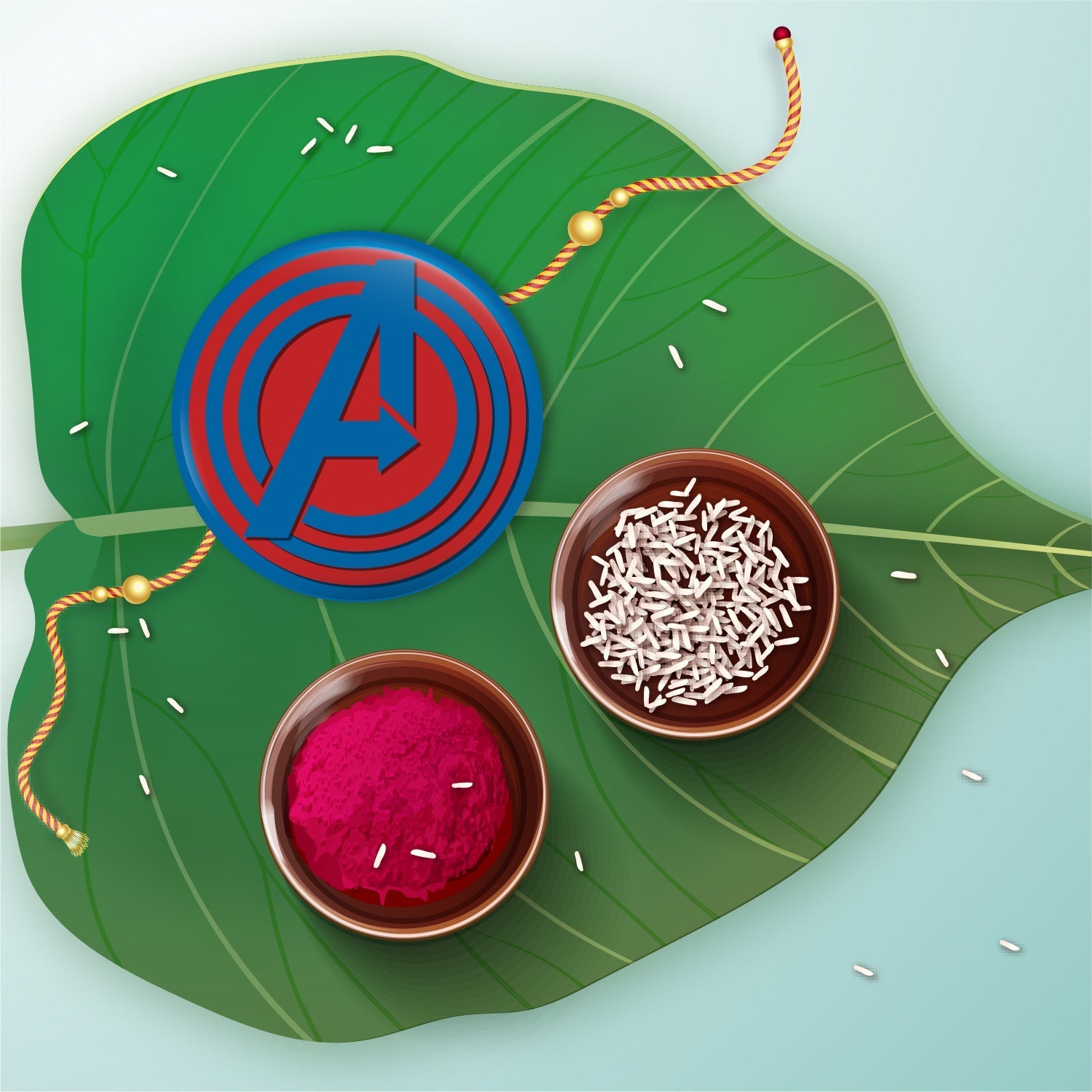 Indianvibez Avengers Metal Rakhi with Fridge Magnet - Kids Rakhi | Grocsy
