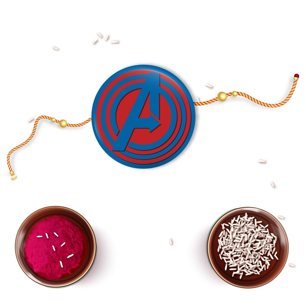 Indianvibez Avengers Metal Rakhi with Fridge Magnet - Kids Rakhi | Grocsy