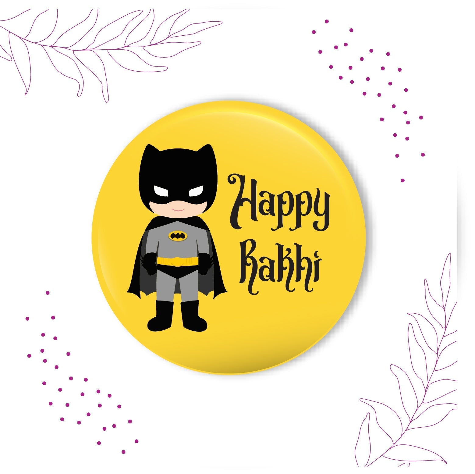 Indianvibez Batman Metal Rakhi with Fridge Magnet - Kids Rakhi | Grocsy