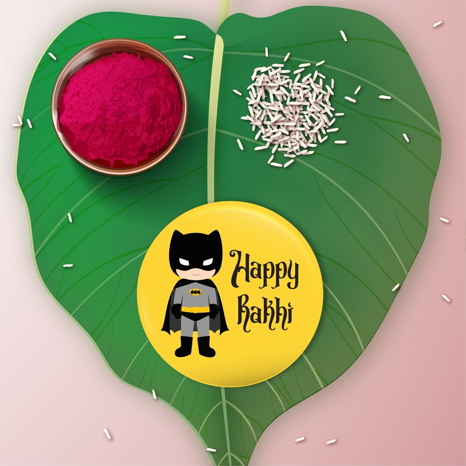 Indianvibez Batman Metal Rakhi with Fridge Magnet - Kids Rakhi | Grocsy