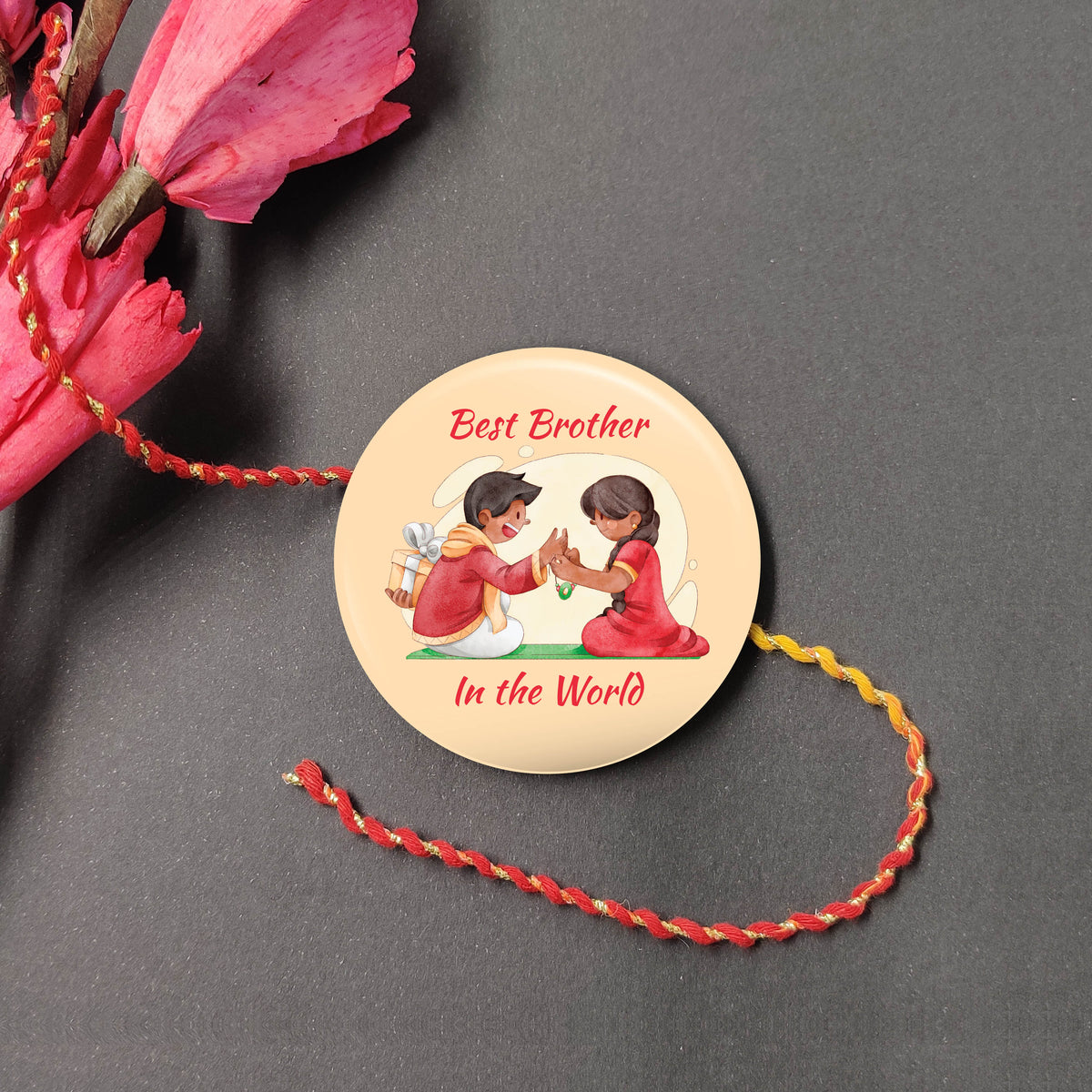 Indianvibez Best Brother in the World Metal Rakhi with Fridge Magnet - Kids Rakhi | Grocsy