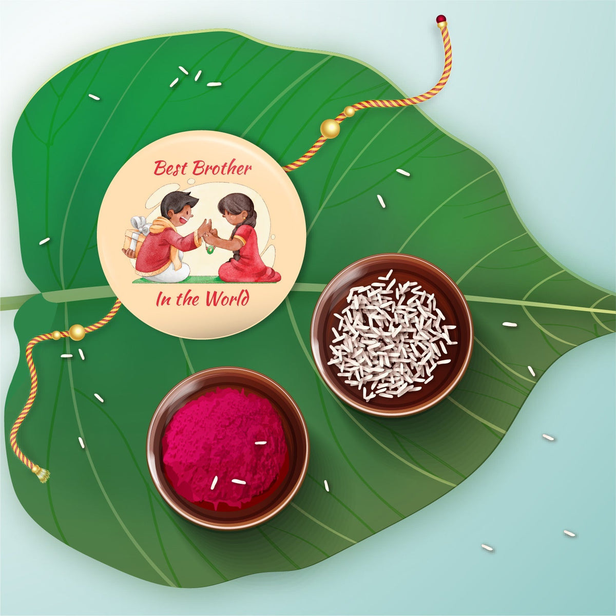 Indianvibez Best Brother in the World Metal Rakhi with Fridge Magnet - Kids Rakhi | Grocsy