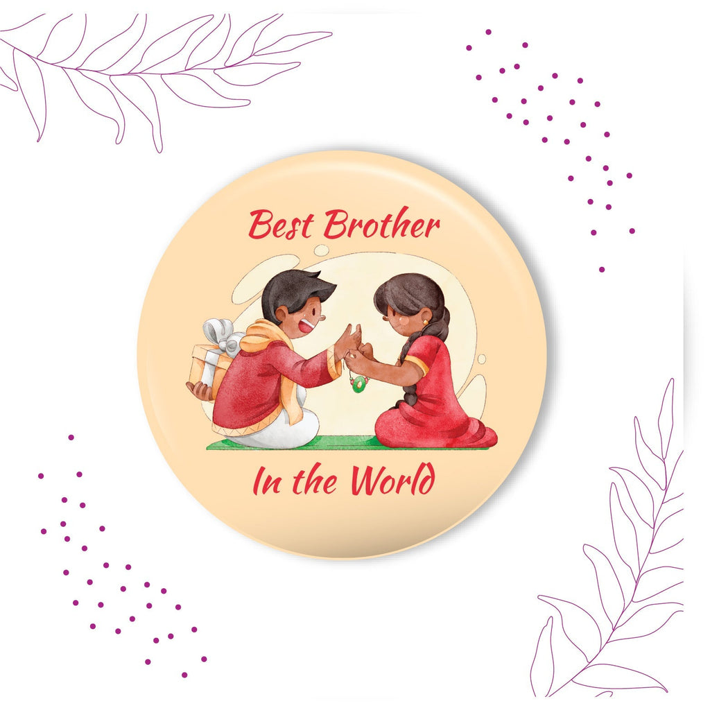 Indianvibez Best Brother in the World Metal Rakhi with Fridge Magnet - Kids Rakhi | Grocsy