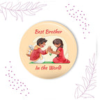 Indianvibez Best Brother in the World Metal Rakhi with Fridge Magnet - Kids Rakhi | Grocsy