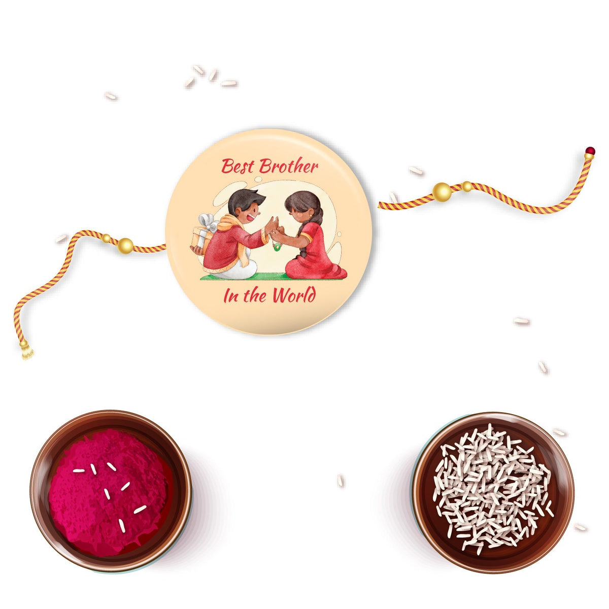 Indianvibez Best Brother in the World Metal Rakhi with Fridge Magnet - Kids Rakhi | Grocsy