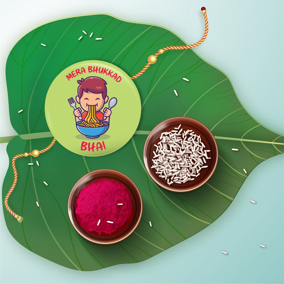 Indianvibez Bhukkad Bhai Metal Rakhi with Fridge Magnet - Kids Rakhi | Grocsy