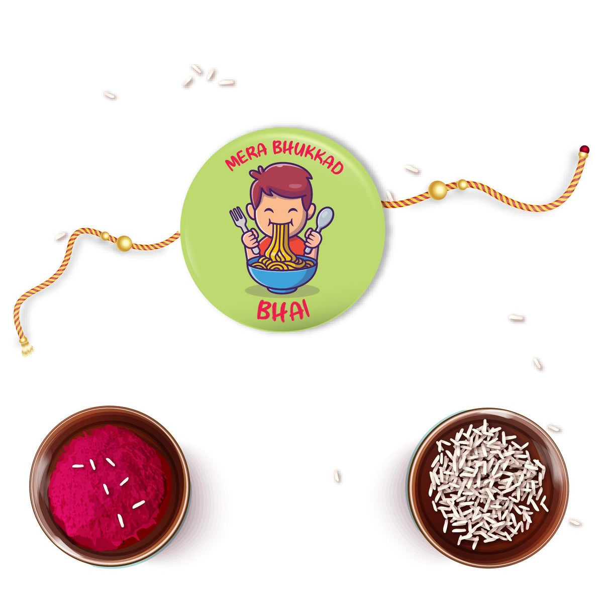 Indianvibez Bhukkad Bhai Metal Rakhi with Fridge Magnet - Kids Rakhi | Grocsy
