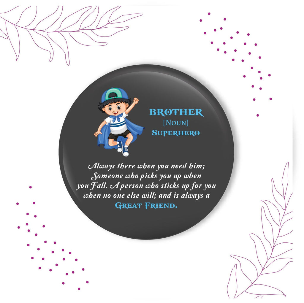 Indianvibez Brother is Superhero Metal Rakhi with Fridge Magnet - Kids Rakhi | Grocsy
