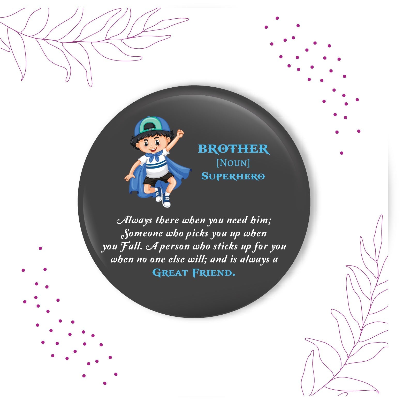 Indianvibez Brother is Superhero Metal Rakhi with Fridge Magnet - Kids Rakhi | Grocsy