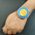 Indianvibez Caring Bhabhi Metal Rakhi/Lumba with Fridge Magnet - Kids Rakhi | Grocsy
