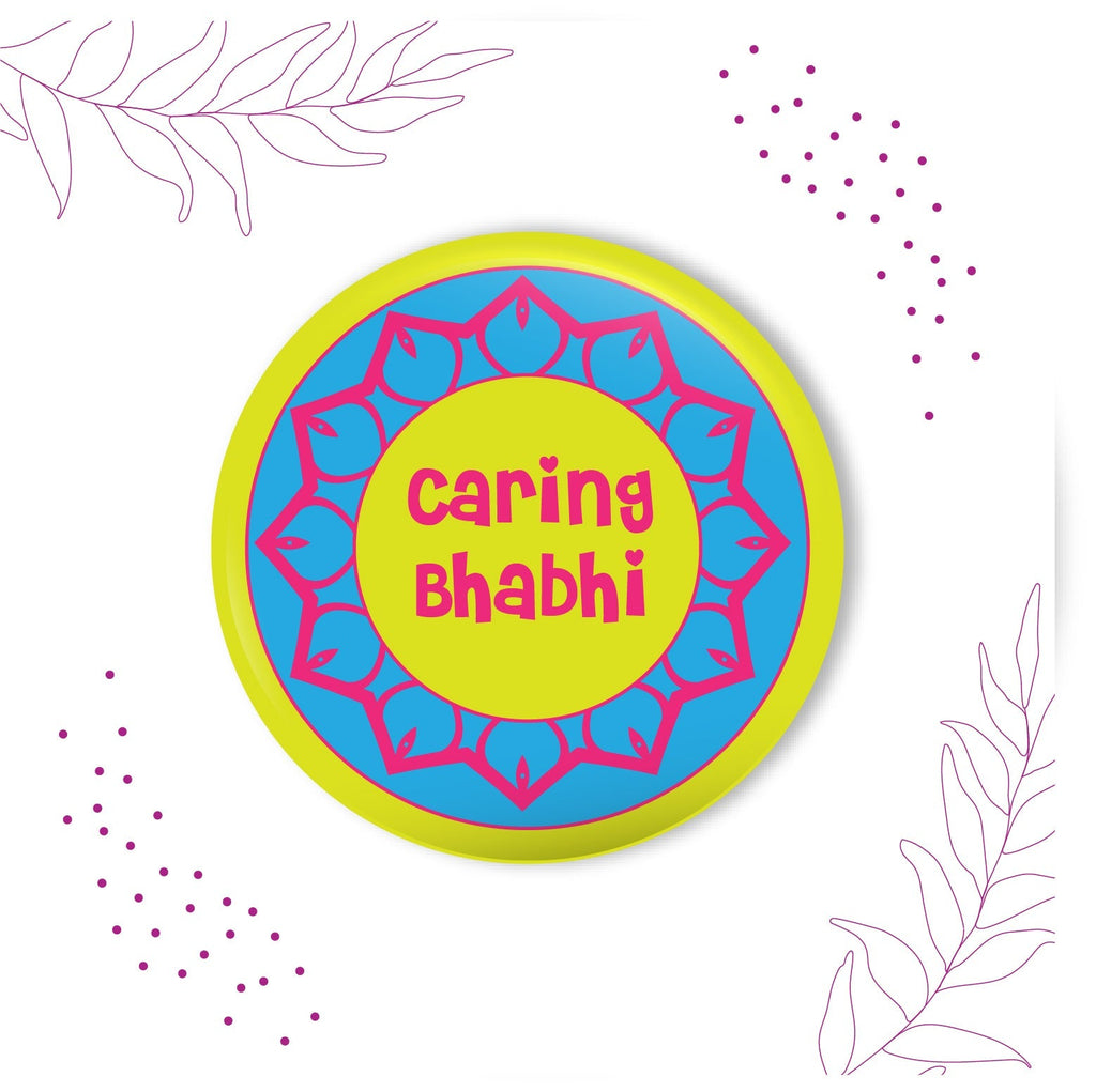 Indianvibez Caring Bhabhi Metal Rakhi/Lumba with Fridge Magnet - Kids Rakhi | Grocsy