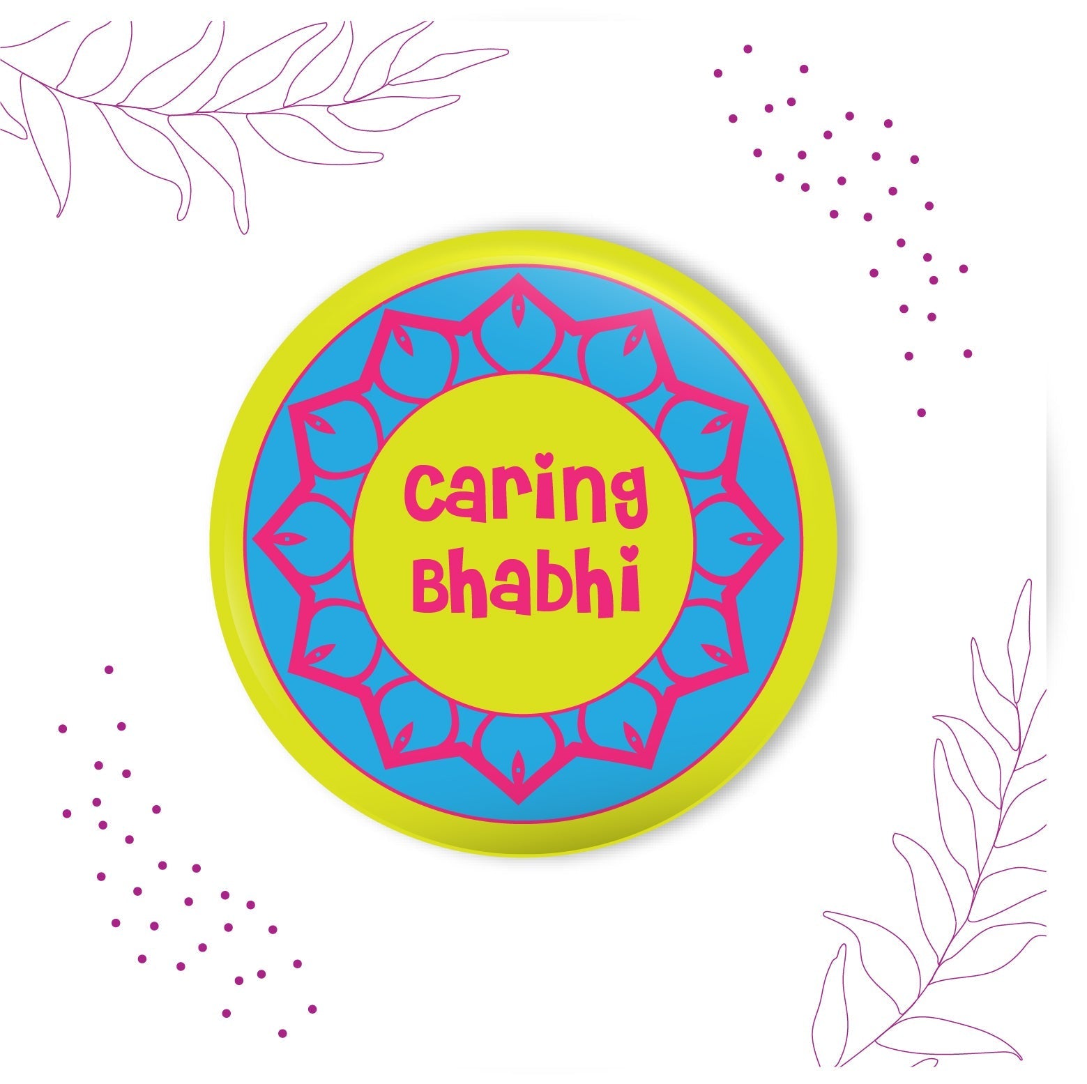 Indianvibez Caring Bhabhi Metal Rakhi/Lumba with Fridge Magnet - Kids Rakhi | Grocsy