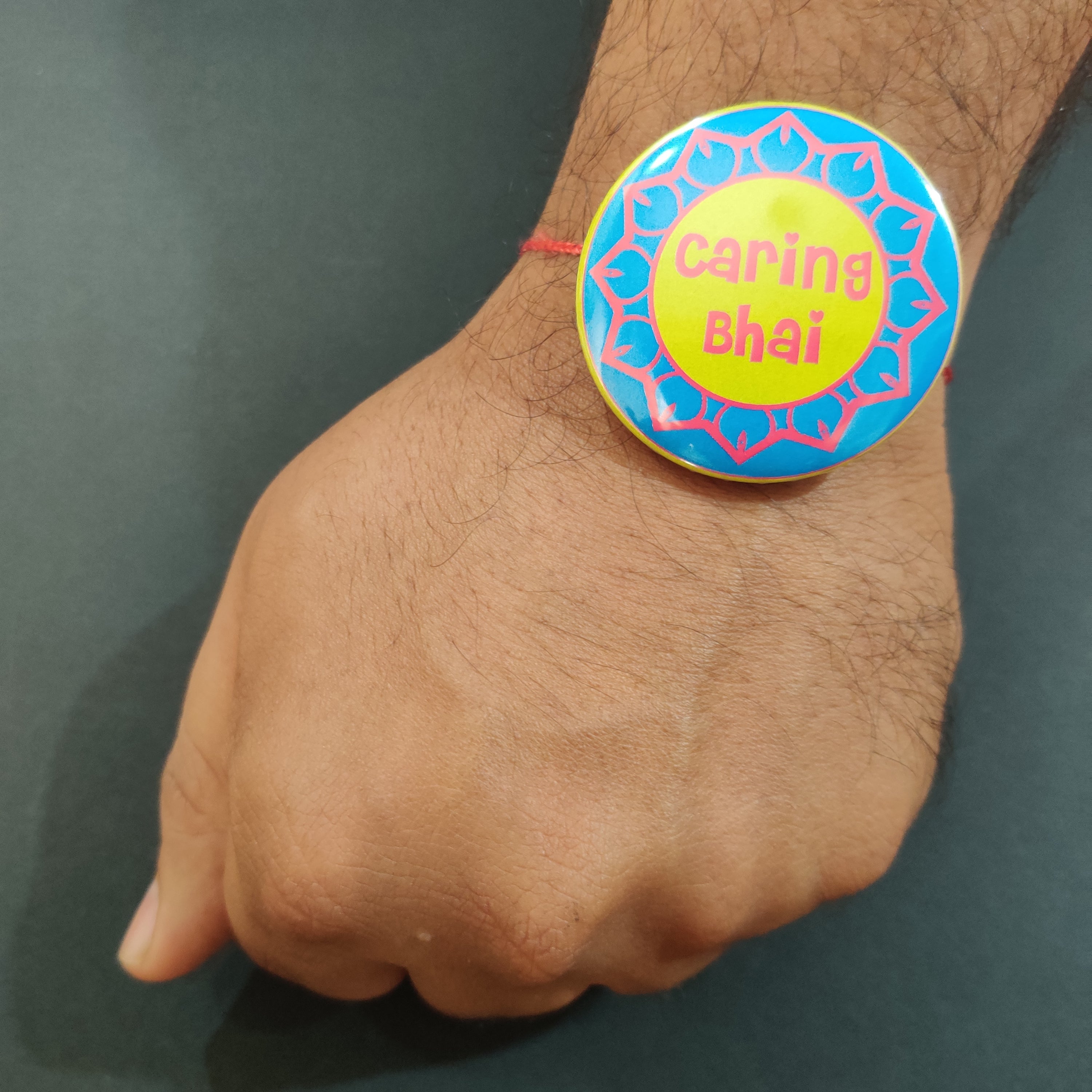 Indianvibez Caring Bhai Metal Rakhi with Fridge Magnet - Kids Rakhi | Grocsy