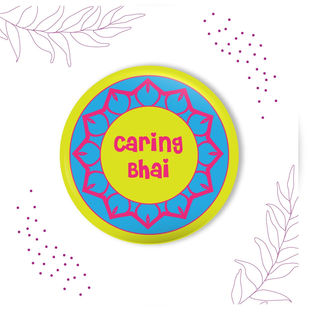 Indianvibez Caring Bhai Metal Rakhi with Fridge Magnet - Kids Rakhi | Grocsy