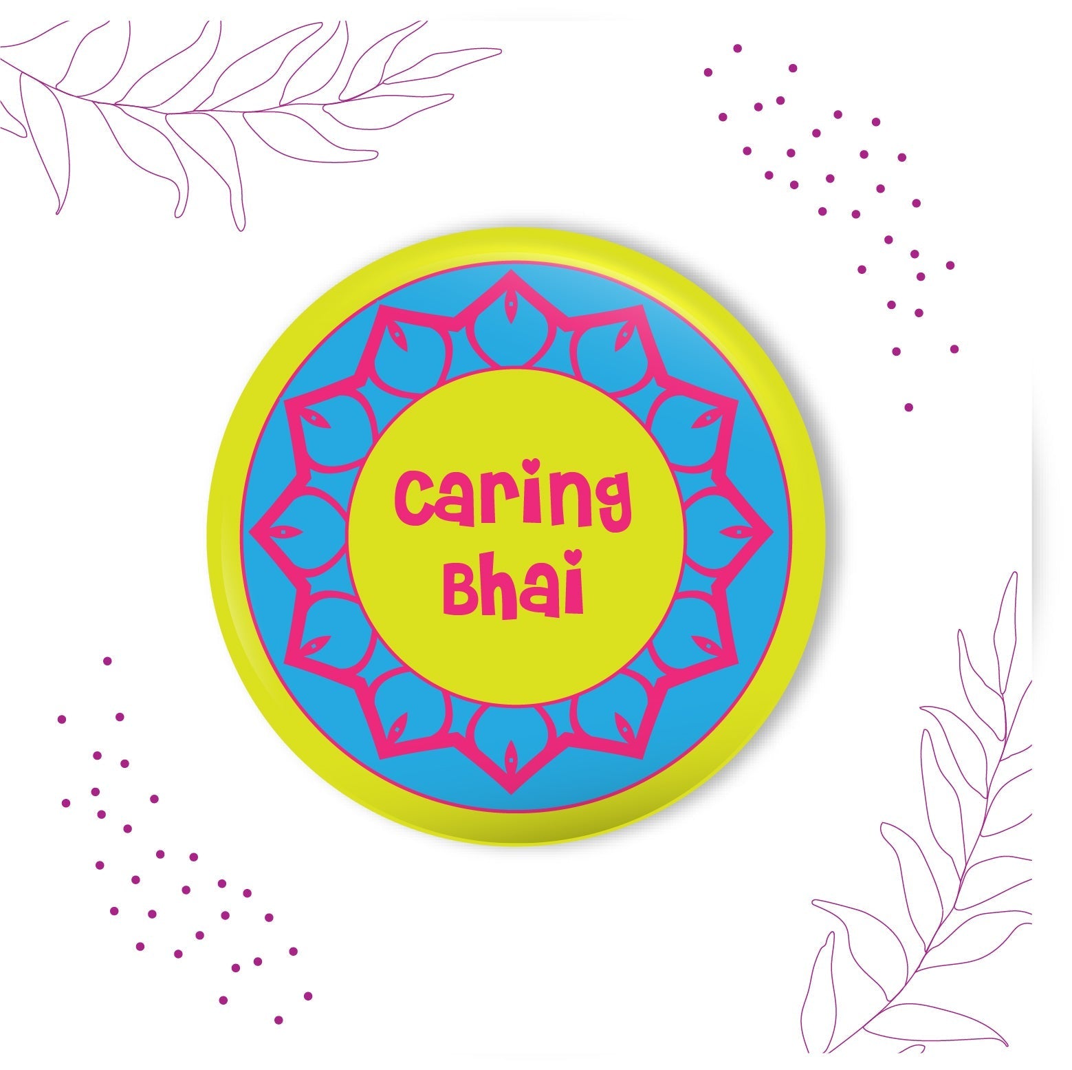 Indianvibez Caring Bhai Metal Rakhi with Fridge Magnet - Kids Rakhi | Grocsy