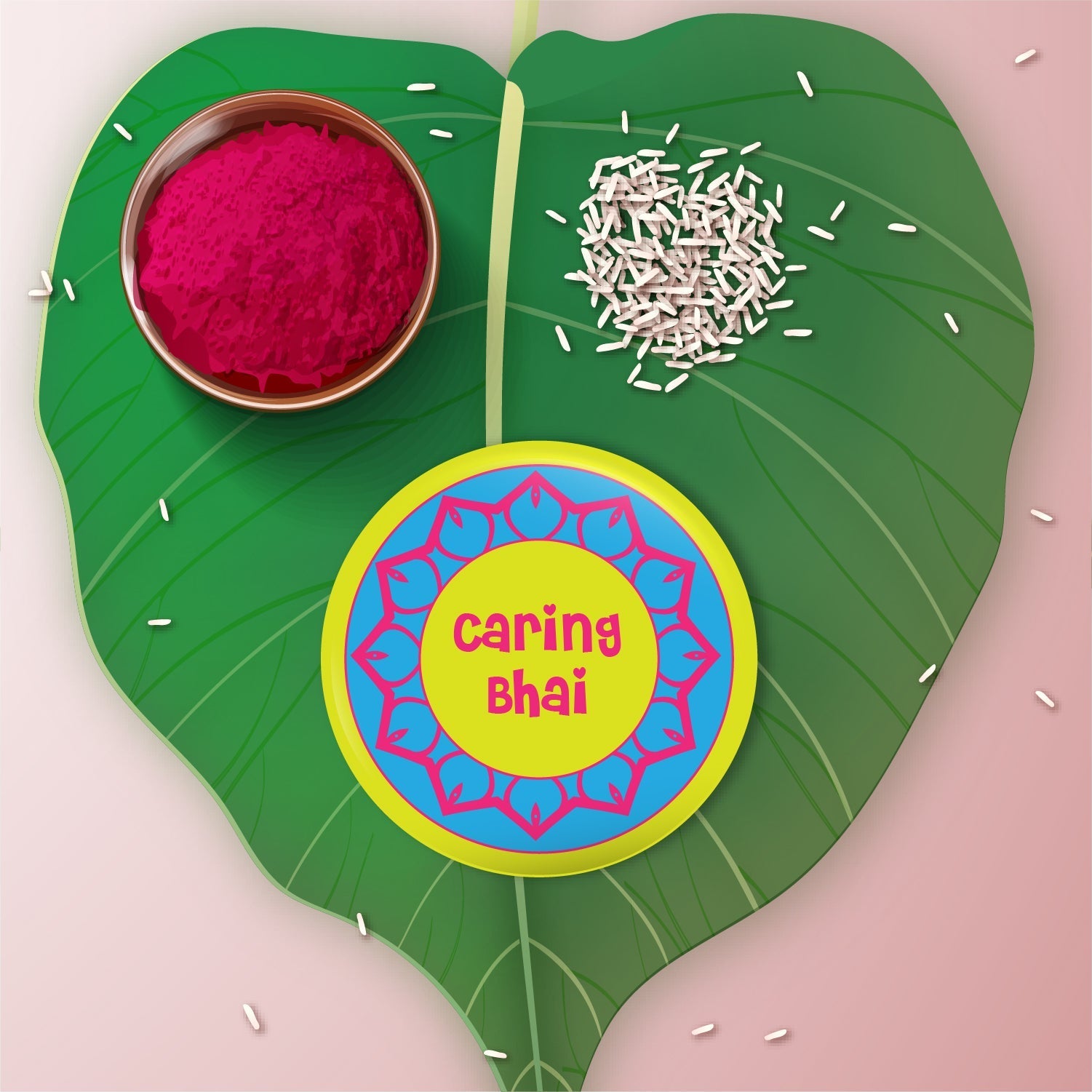 Indianvibez Caring Bhai Metal Rakhi with Fridge Magnet - Kids Rakhi | Grocsy