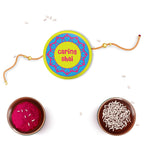 Indianvibez Caring Bhai Metal Rakhi with Fridge Magnet - Kids Rakhi | Grocsy