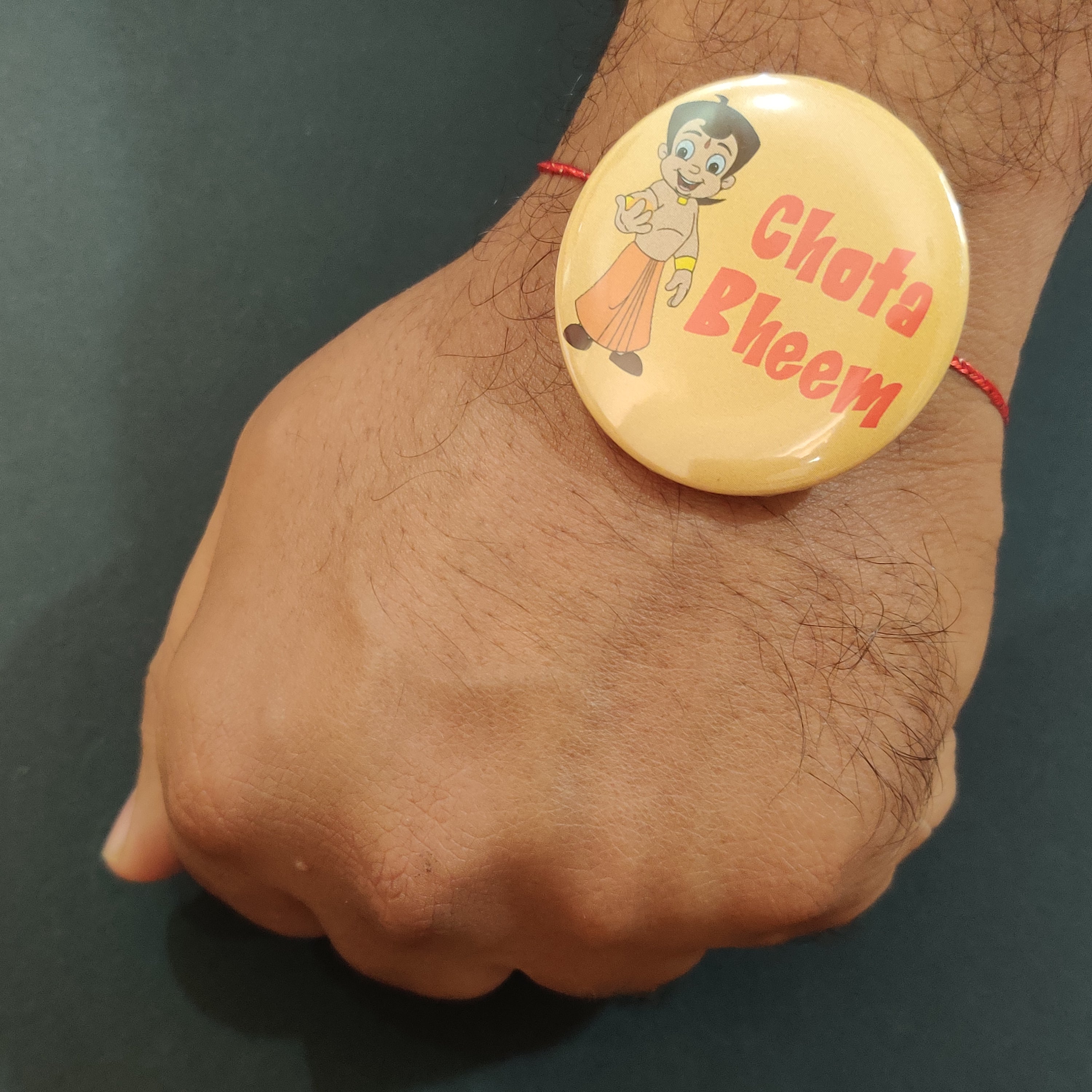 Indianvibez Chota Bheem Metal Rakhi with Fridge Magnet - Kids Rakhi | Grocsy
