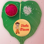 Indianvibez Chota Bheem Metal Rakhi with Fridge Magnet - Kids Rakhi | Grocsy