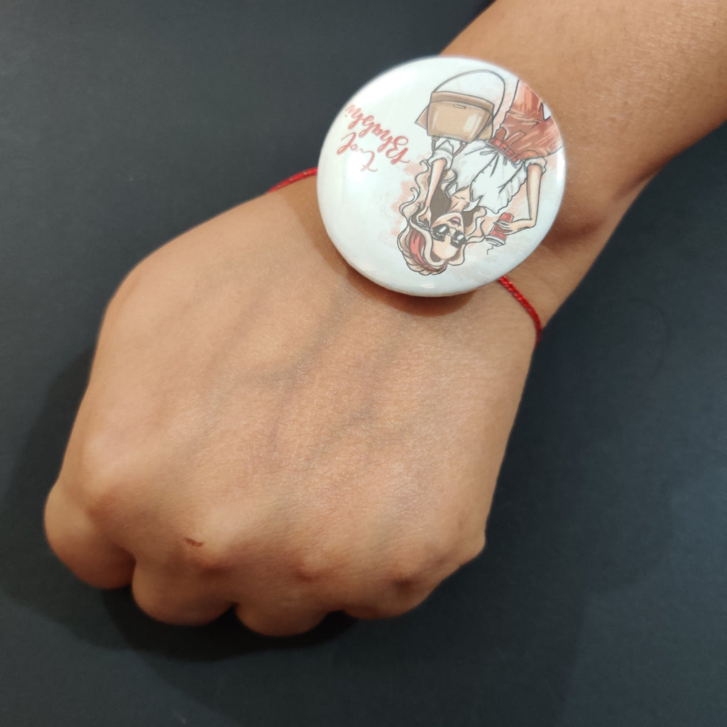 Indianvibez Cool Bhabhi Metal Rakhi/Lumba with Fridge Magnet - Kids Rakhi | Grocsy