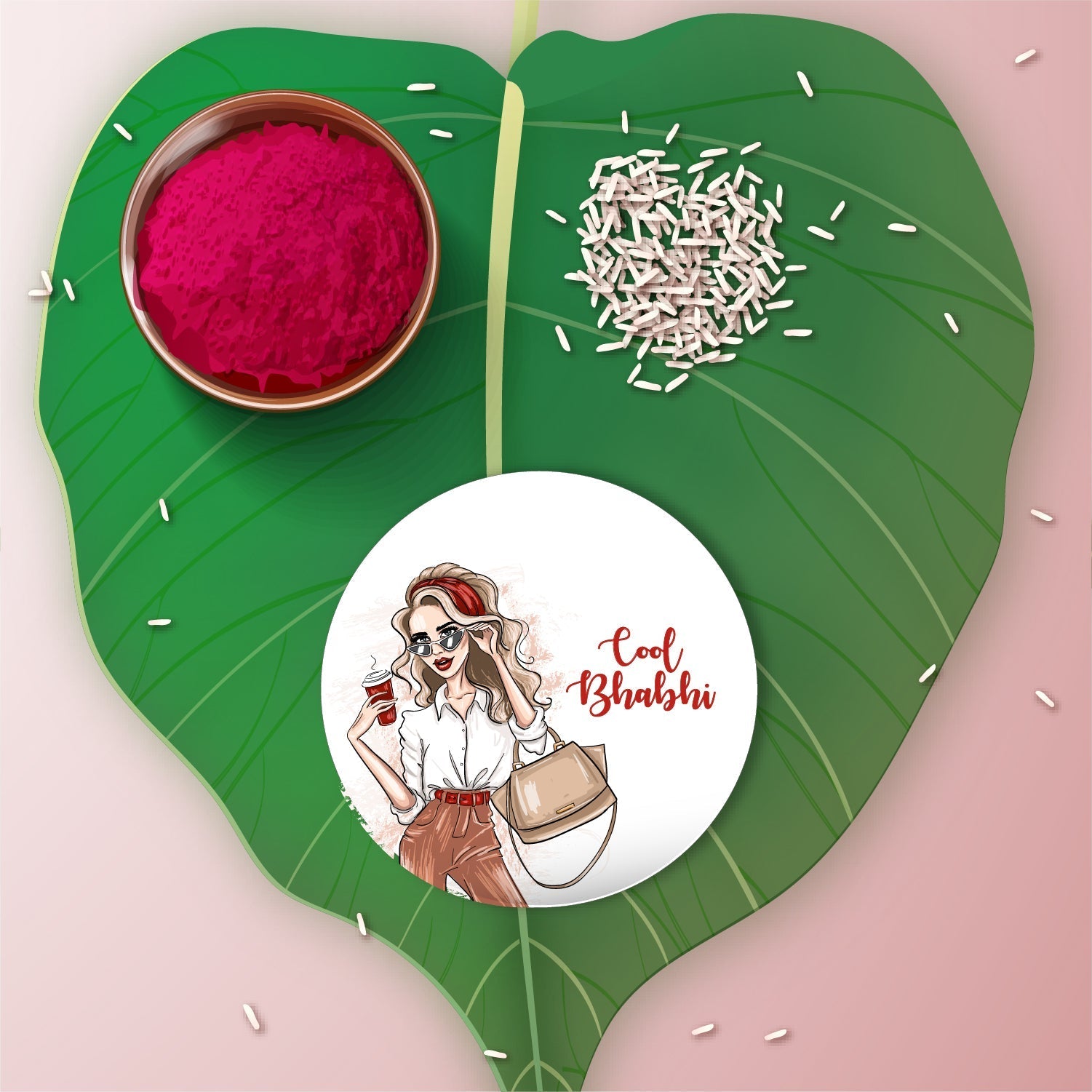 Indianvibez Cool Bhabhi Metal Rakhi/Lumba with Fridge Magnet - Kids Rakhi | Grocsy