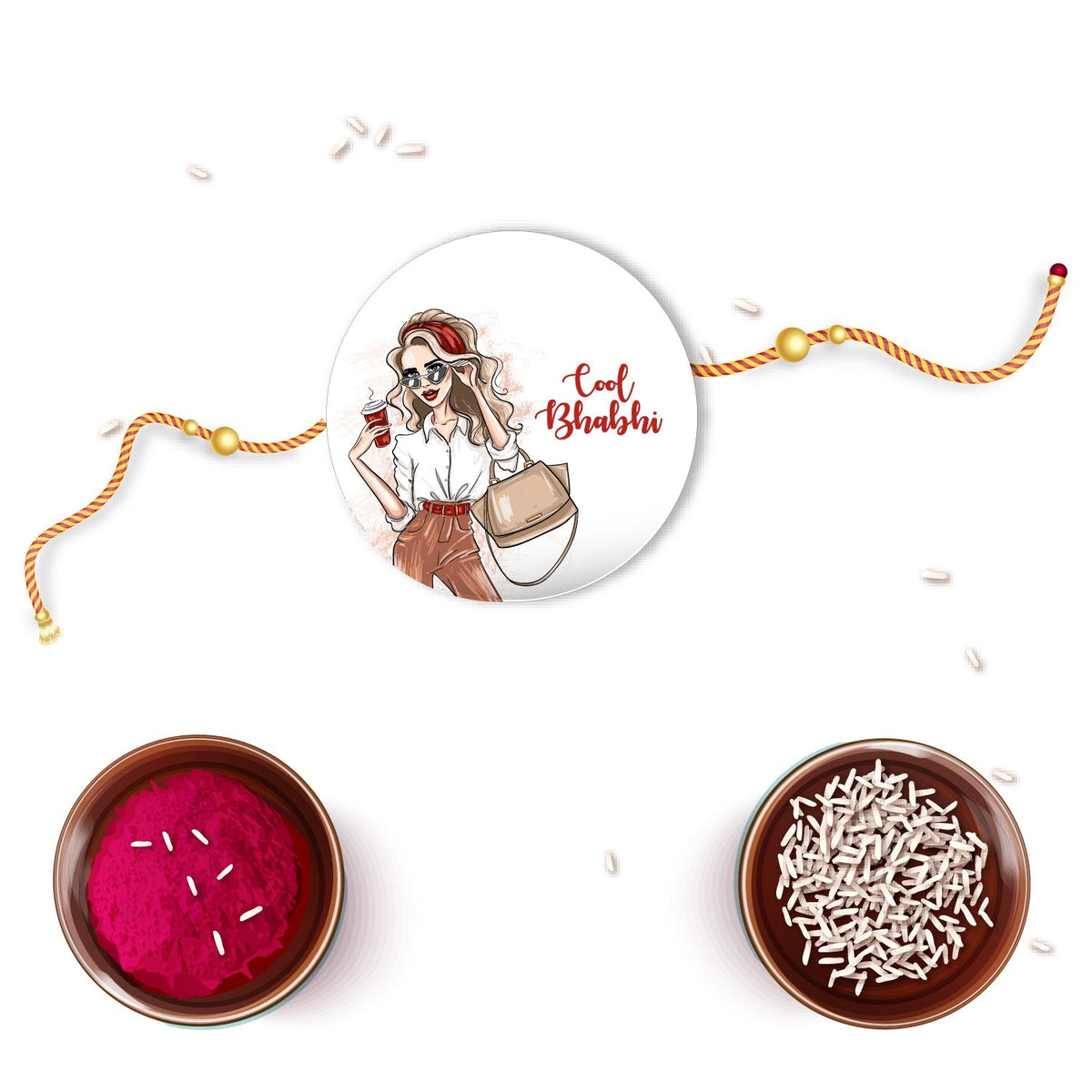 Indianvibez Cool Bhabhi Metal Rakhi/Lumba with Fridge Magnet - Kids Rakhi | Grocsy