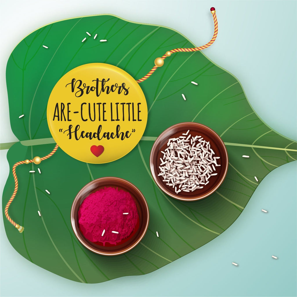 Indianvibez Brothers are Cute Little Headache Metal Rakhi with Fridge Magnet - Kids Rakhi | Grocsy