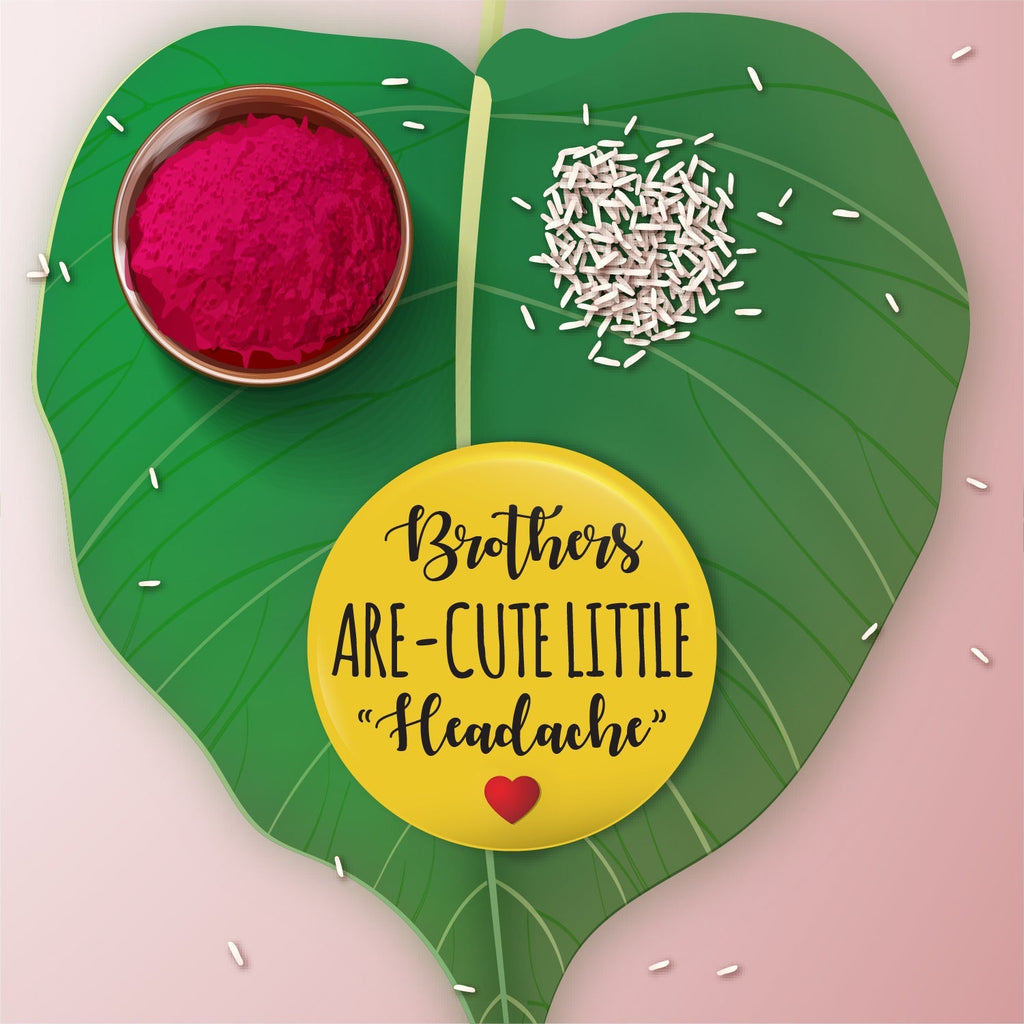 Indianvibez Brothers are Cute Little Headache Metal Rakhi with Fridge Magnet - Kids Rakhi | Grocsy